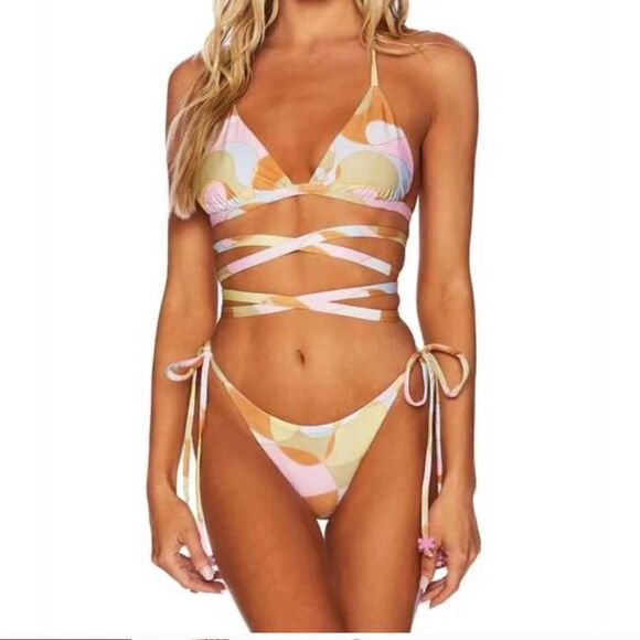 037 NWOT Free People X BEACH RIOT winnie top in waikiki wave - Picture 1 of 4